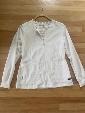 Grey's Anatomy White Zip-Front Utility Jacket